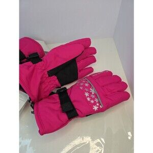 NWT Isotoner KIDS Waterproof Snow Gloves Adjustable Wrist Sz L/XL Pink Girls